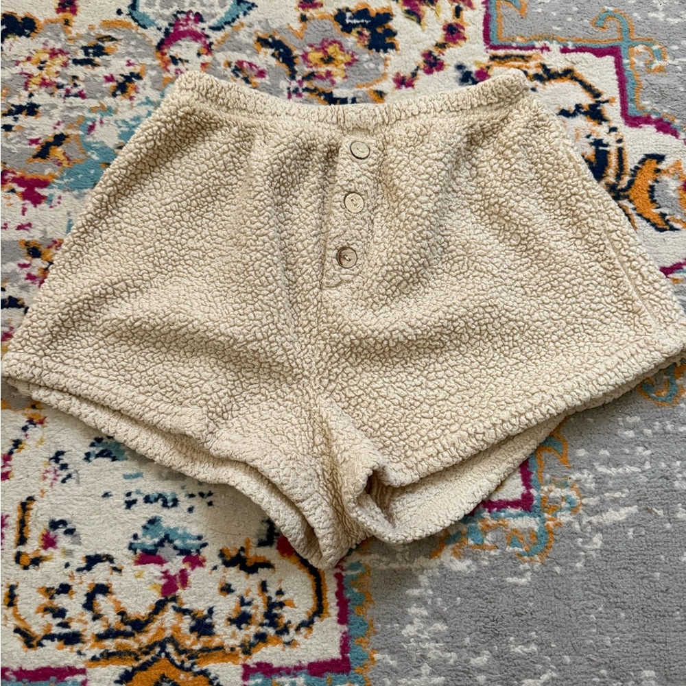 Cozy Cream Sherpa Shorts